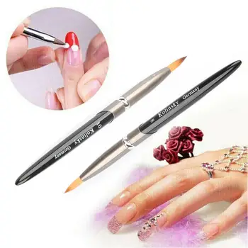 

Size 8-24 Kolinsky Sable Acrylic Nail Art Brush Aluminum Round Manicure Diy Tool Gift