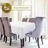 1Pc White Tablecloth Hotel Banquet Wedding Party Pure Color Rectangle Glossy Tablecloth Dining Room Coffee Table Tablecloth 5