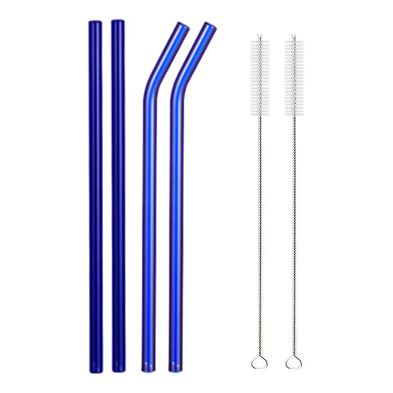 Eco-Friendly Multi-Color Glass Straws Set - Reusable and Healthy Drinking Straws