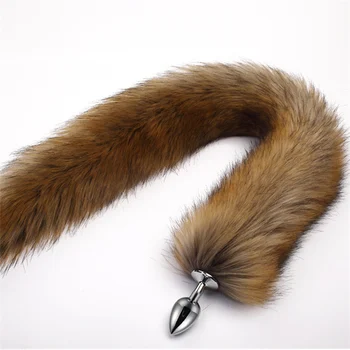 78cm Super Long  Fox Tail Anal Plug 3size Metal Dilatador Anal Beads Butt Plug Sexy Stimulate Sex Toys For Woman Adult Games 6