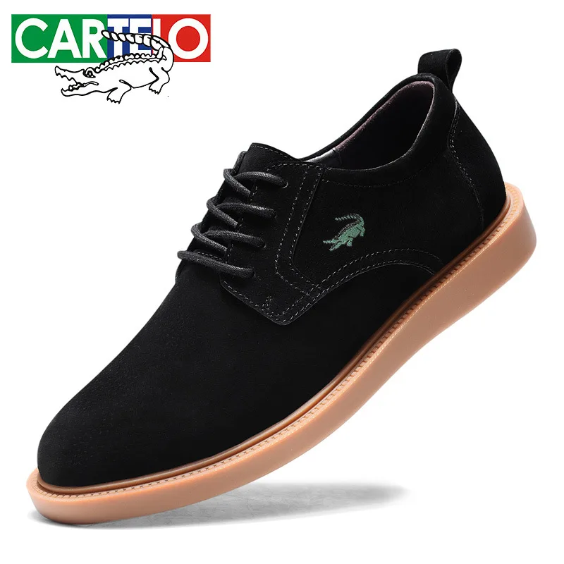 

CARTELO Sneakers Men's England Genuine Leather Soft Bottom Simple Fashion Spring Trendy Shoes Swede Leather Workwear Casual Shoe