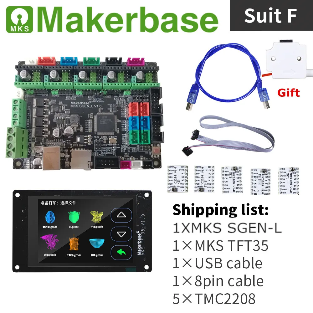 Цена 32 битный Arm марлина доска Smoothieboard МКС SGEN_L + МКС TFT35 цветной ЖК дисплей Блок 3D принтер обновление комплект + Драйвер шагового двигателя