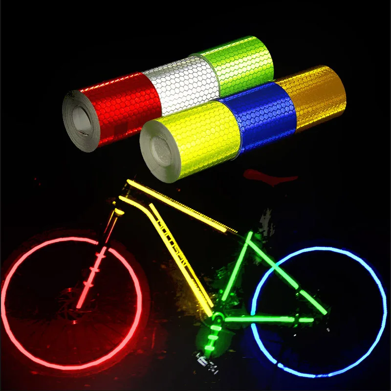Cinta adhesiva reflectante para coche, 5cm x 3m, cinta de advertencia de seguridad para motocicletas, película reflectante, estilismo para coche