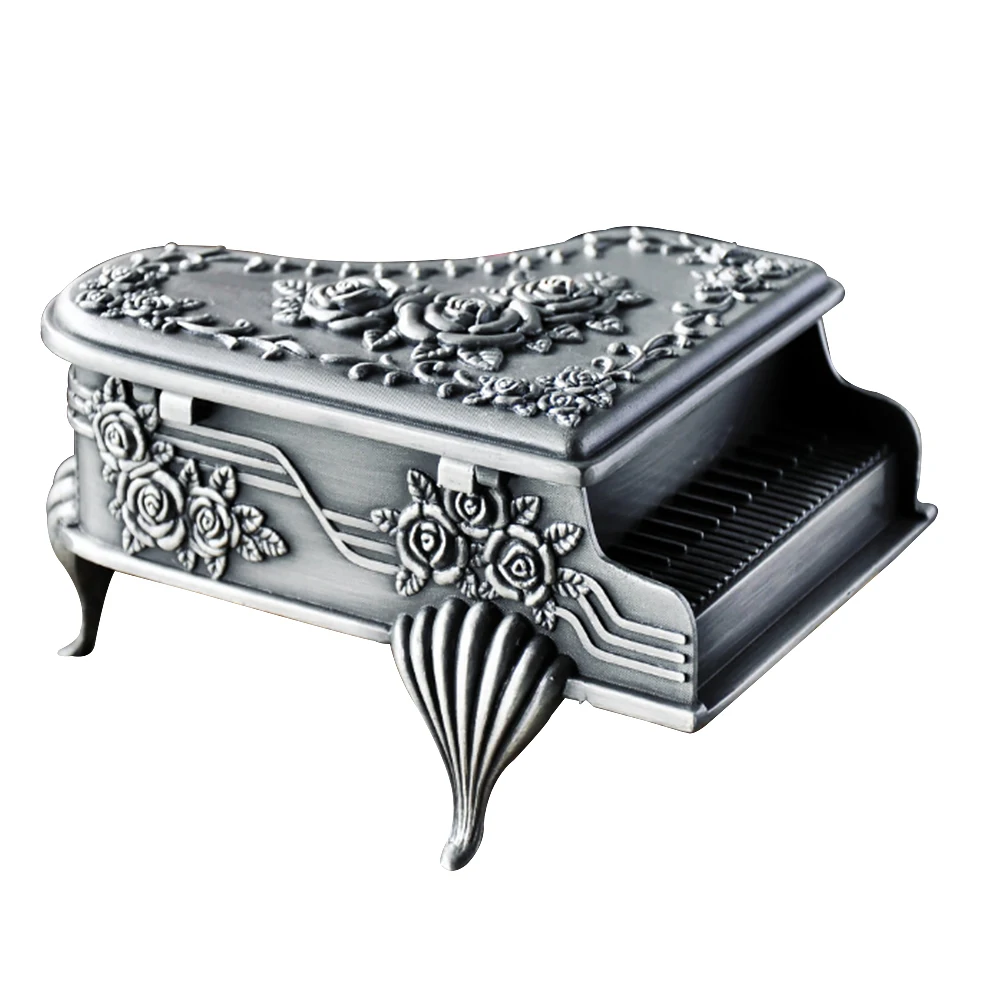 

Piano Shape European Style Vintage Storage Rings Earring Zinc Alloy Anti Rust Organizers Jewelry Box Necklace Gift Bracelet Home