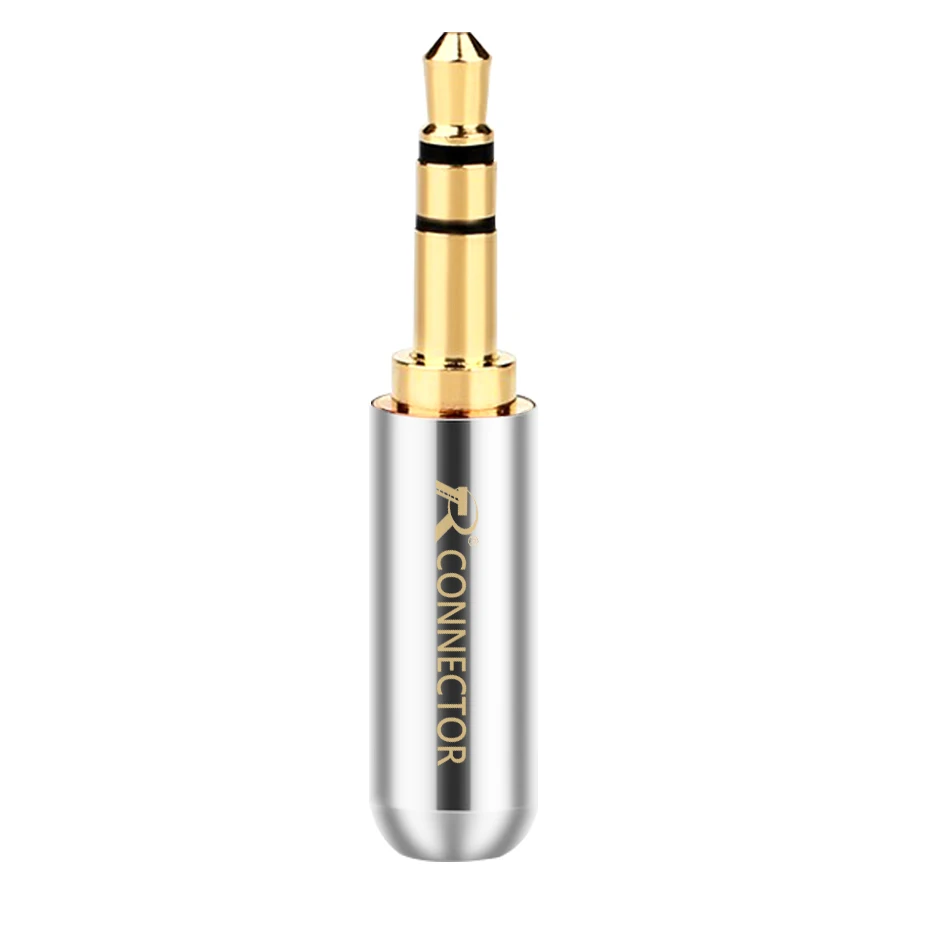 Audio Jack Adapter 10pcs/lot 3 Poles Stereo 3.5mm Connector Copper Tube Gold Plated 3.5mm Mini Jack Stereo Male Plug Earphone Headphone Adapter