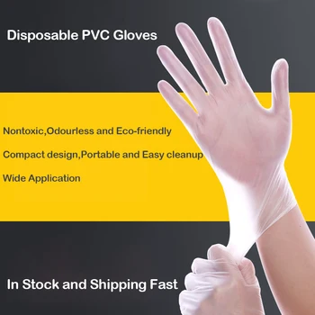 

2/50/ 100 PCS Transparent Disposable PVC Gloves Dishwashing/Kitchen/ Latex/Rubber/Garden Gloves Universal For Home Cleaning