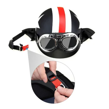 

Hot Half Open Face Motorcycle Helmet with Goggles Visor Scarf Biker Scooter Touring Helmet for Harley