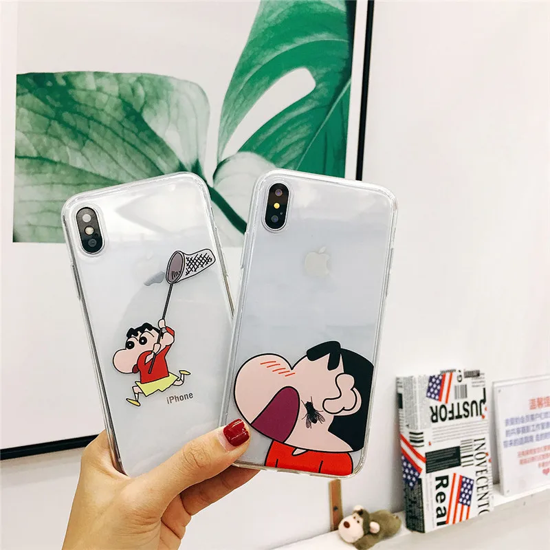 Мультяшный чехол для телефона Crayon Shin-chan для iPhone 11 Pro MAX X XR XS MAX чехол для iPhone 7 8 6 6s plus Мягкий Прозрачный чехол из ТПУ