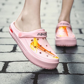 

Summer Men's Clogs Quick Dry Casual Home Slippers Male Garden Shoes Beach Sandals Mules Antiskid Bathroom Slippers Flip Flops