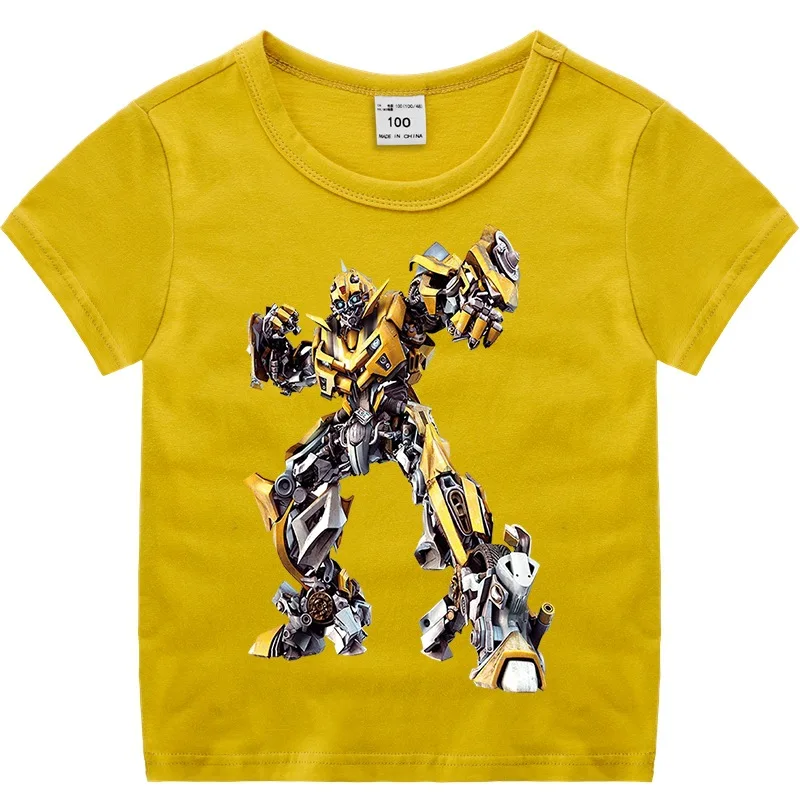 Summer Kids Boys T-shirts Cotton Tops Tees Transformer Baby Boys T shirt Short Sleeve Costume Kids Clothes Children Clothing