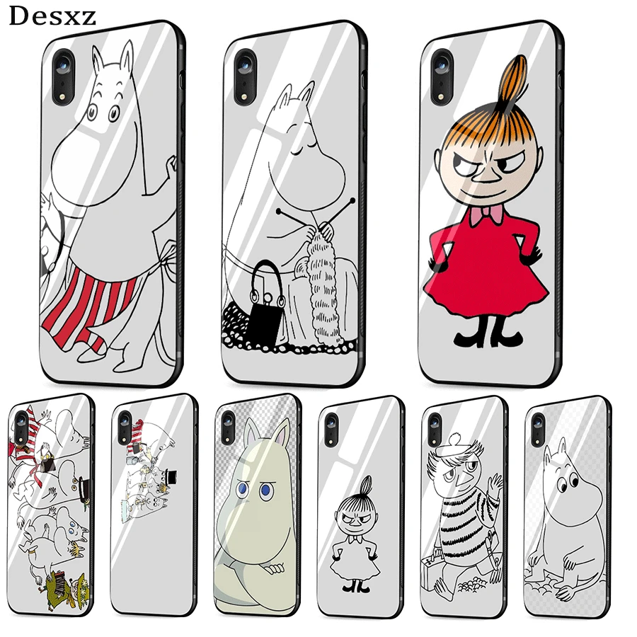 Чехол для мобильного телефона из стекла ТПУ iphone XR X XS Max 5 5S SE 7 8 6 6S Plus Shell Cover Lovely hippo