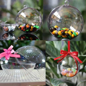 

15pcs/Set Transparent Plastic Ball Can Be Filled Christmas Ornaments Decor