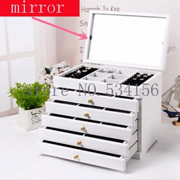 Goede Houten Sieraden Doos Opslag Gift Display Box Sieraden Lagre Gift Box Verpakking kist huwelijk holiday gift up organizer box