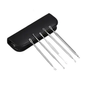 

5pcs/set Stainless Steel Acne Needle Deep Cleansing Face Blackhead Blemish Removers Tweezers Skin Care Non-allergic Beauty Tools
