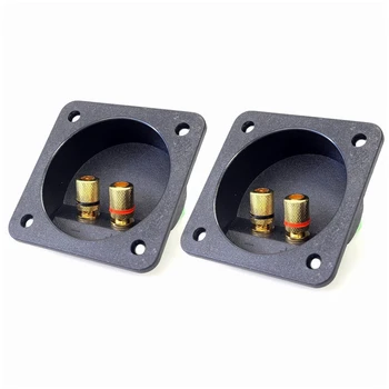 

DIY Home Car Stereo Screw Cup Connectors Subwoofer Plugs 2-Way Speaker Box Terminal Binding Post, 2 pcs Black