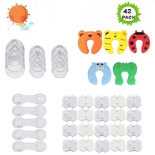 42 шт./лот протектор стола угловой край ящика двери шкафа Замки Безопасность детей малышей Уход Пластиковые Хомуты младенческой защиты