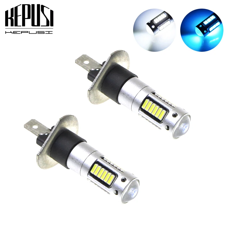 Из 2 предметов H1 30-SMD 4014 12V светодиодный противотуманный фонарь светодиодный дневной светильник белого и синего цвета внешнее освещение