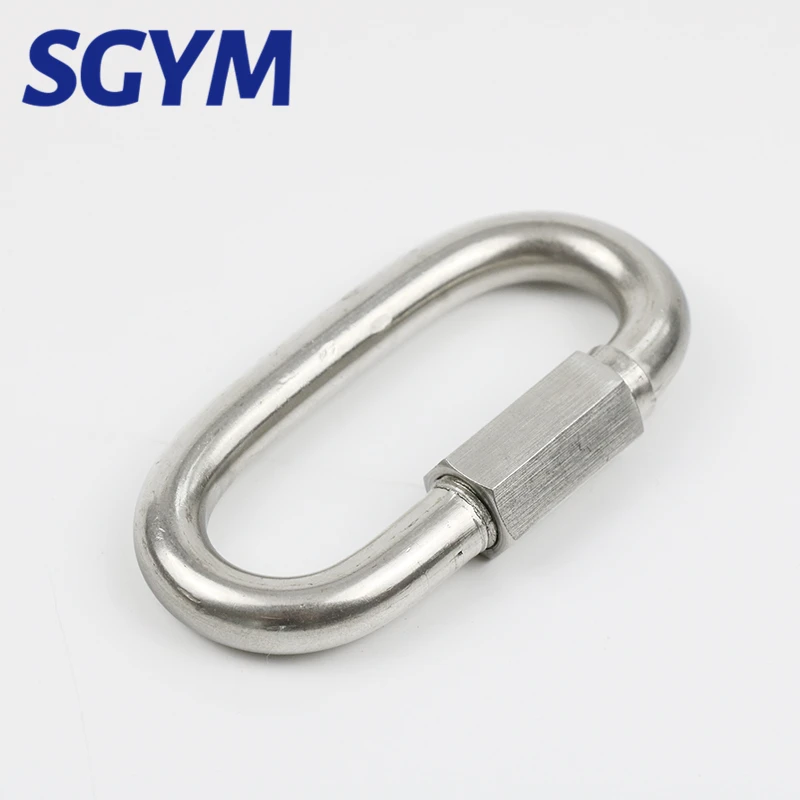 NICELEC industrial 5pcs 304 Stainless Steel Carabiner Snap Hook Ringing Bolt Snaps Connecting Chain Wire Rope for Outdoor and Humid Environment 
