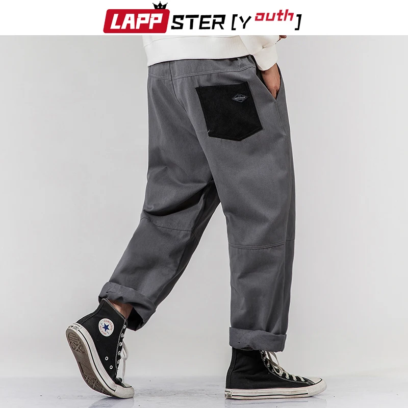 LAPPSTER-Youth Men Harajuku Streetwear Harem Pants 2021 Overalls Mens Hip Hop Patchwork Joggers Korean Casual Sweatpants 5XL | Мужская