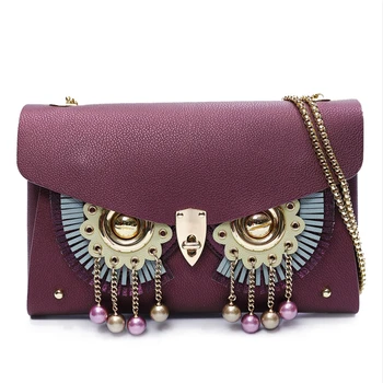 

Pure Color Flap Bag for Women Owl Eyes Decoration Ladies Single Shoulder Chain Bags and Handbag Louis Brand CC Multiple Choices