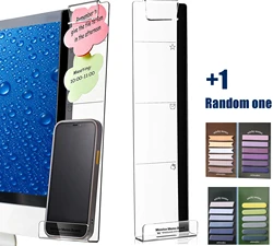 Tablero de notas acrílico para Monitor, Panel de mensajes transparente, soporte para teléfono con notas adhesivas, para monitores, pantalla, armario, izquierda y derecha, 2 piezas
