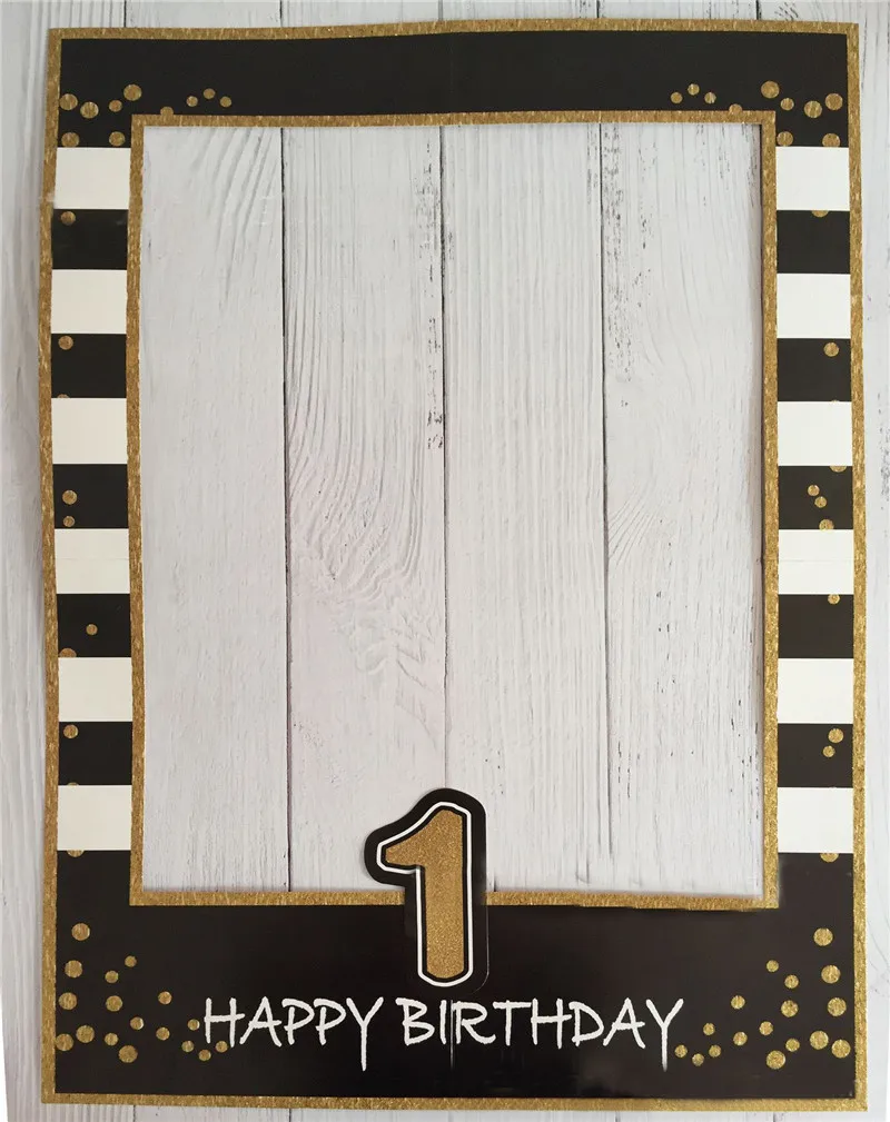 1Pcs Happy 30 40 50th Paper Photo Booth Props 1St Baby Adult Birthday Frame Anniversary Years Birthday Decoration Party Supplies