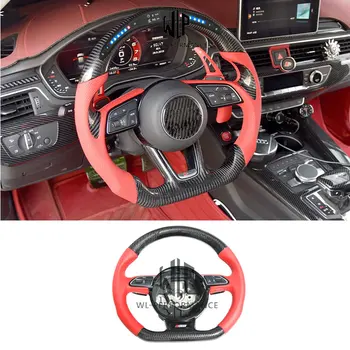 

A5 S5 style Black carbon fiber Modified Car Steering Wheel Steering rudder with Shift paddle for Audi A5 S5 2012-201