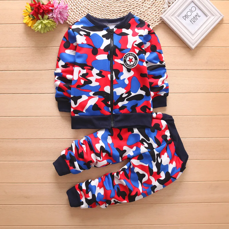 2019 Winter Boys Clothing Set Children Camouflage Fleece Velvet Outfits Toddle Baby Girls Warm Coats Pants Tracksuit Clothes Set (9)