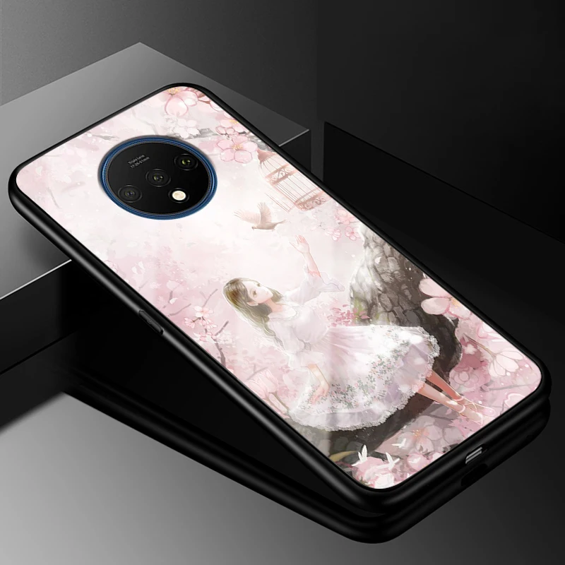 2 6,55 ''для oneplus 7T чехол из закаленного стекла твердая задняя крышка чехол для телефона s для One plus 7T oneplus 7T силиконовый бампер защитный чехол - Цвет: 2