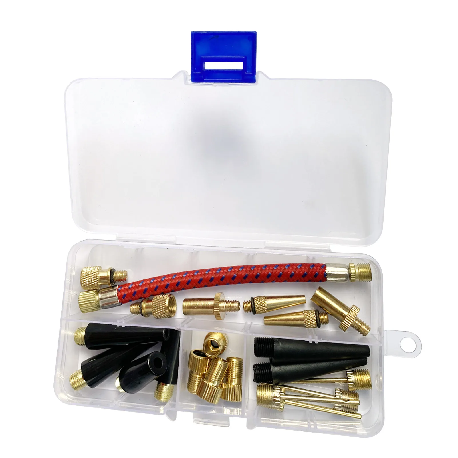 21PCS Bike Tire Valve Adapters Ball Pump Needle Adapters Kit as