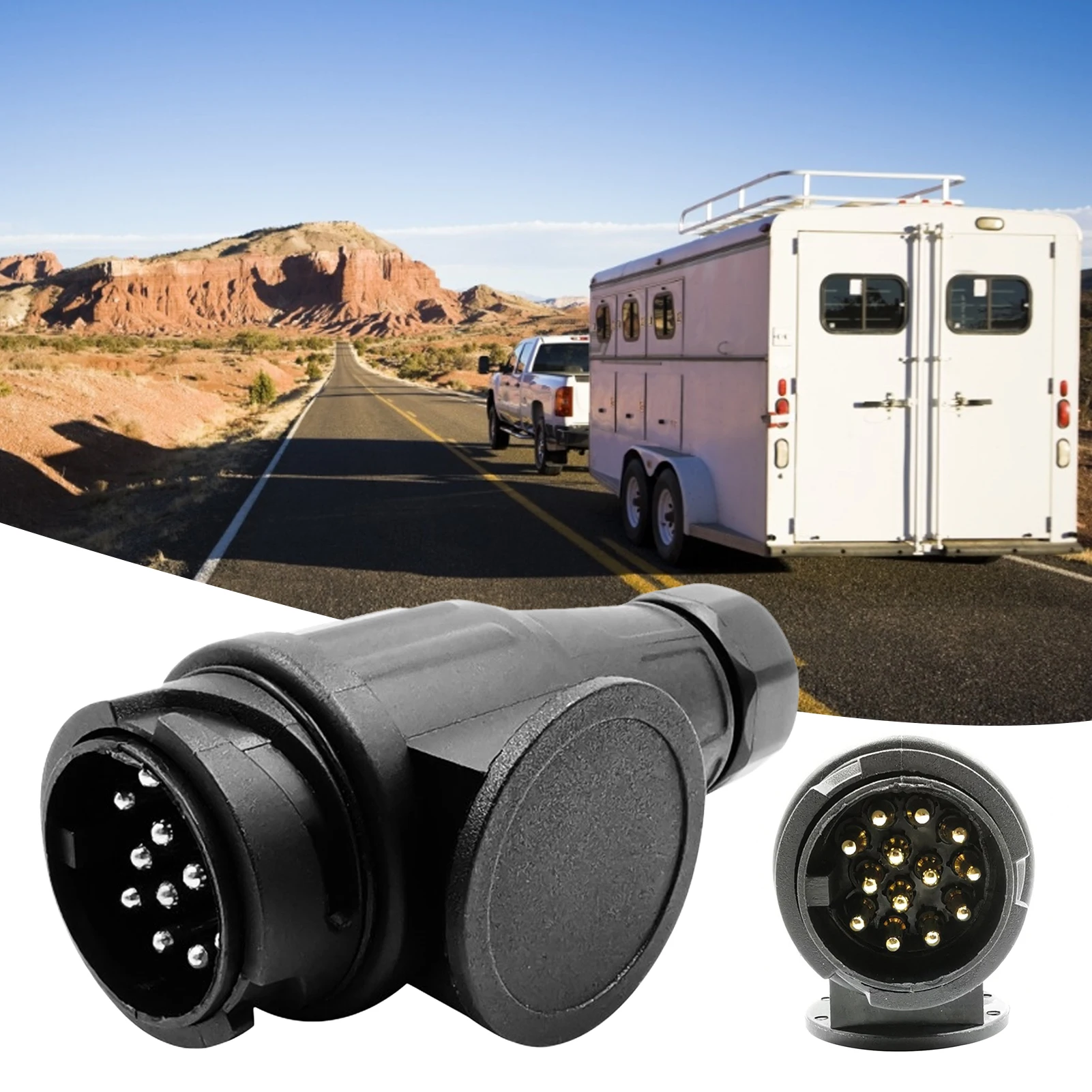 12v Eu Plug 13pin Nylon Trailer Plug Socket For Motorhomes, Trucks And