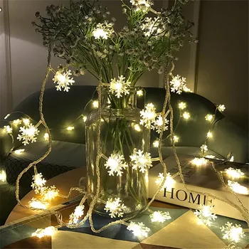 

1.5M Snowflakes Christmas Decoration Light 10 LED Snowflakes Shape String Lights Party Wedding Christmas Decor Hang Lights