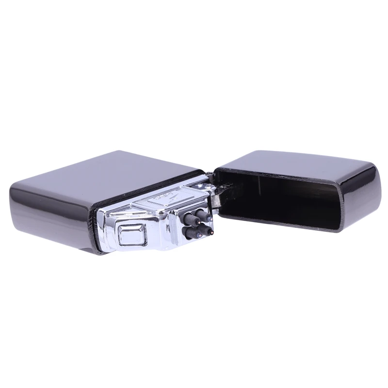 Cross Double Arc плазменная Зажигалка Usb ветрозащитные, импульсные металлические электронные зажигалки(черный