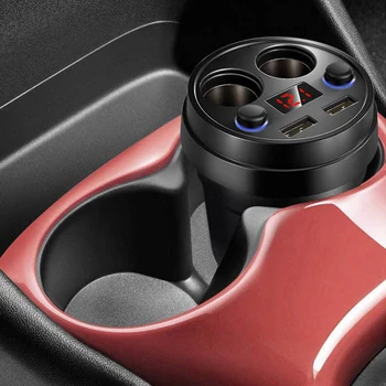 

Car Charger 2 USB DC5V 3.1A Cup With Voltage LED Display Power Socket Adapter Cigarette Lighter Splitter Mobile Phone Chargers
