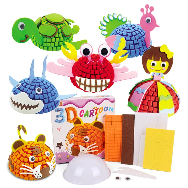 3D Мозаика из мультфильма животные ручной работы Детский пазл сделай сам