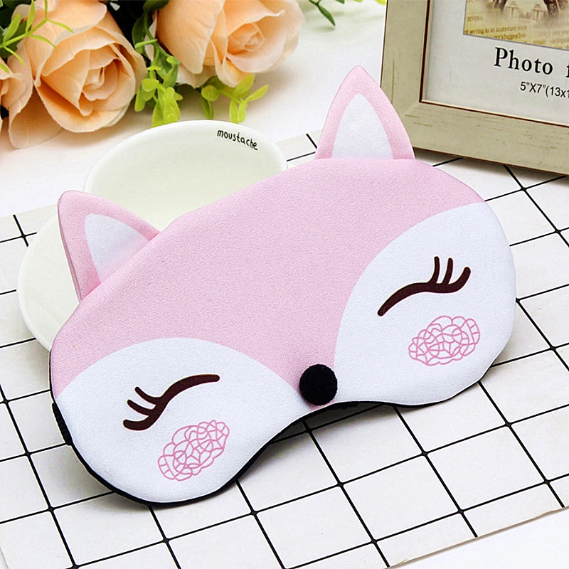 Pink Высококачественная новая Симпатичная Модная маска для сна с рисунком лисы 3D мягкая маска для сна для путешествий, тенты для глаз, для путешествий, для дома, вечерние подарки - Цвет: Pink