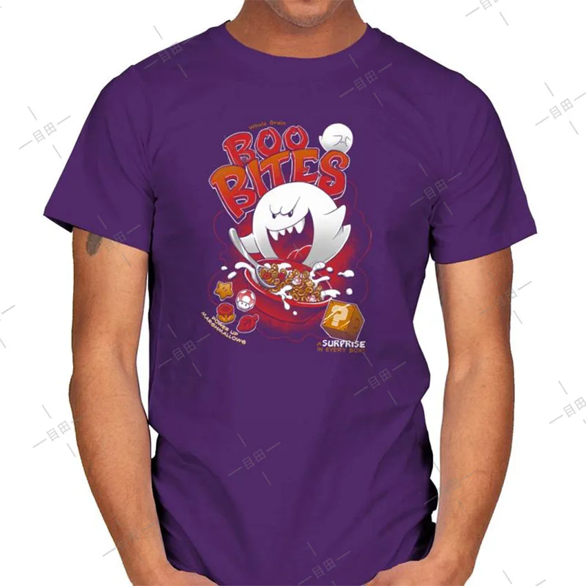 Boo bite-миниатюрная футболка с надписью «Mayhem», «bad guys», «boo», «злаковая коробка», «cute ghosts mario bros». Монстров текста