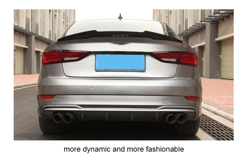 Для Audi A3 спойлер- Спойлеры Высокое качество ABS Материал заднее крыло автомобиля углеродное волокно