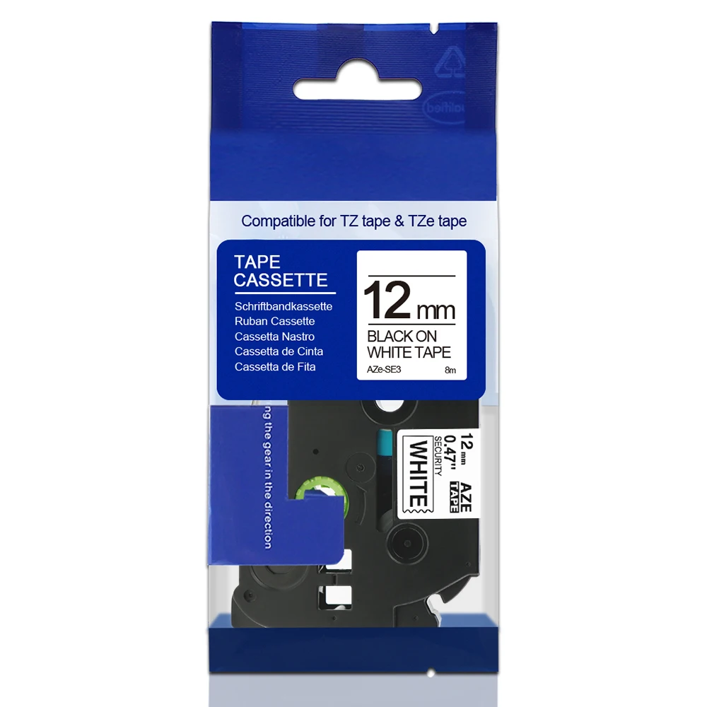 Fimax 12 мм TZ SE3 TZE лента для этикеток безопасности совместимая с Brother P touch tz tze Label Maker