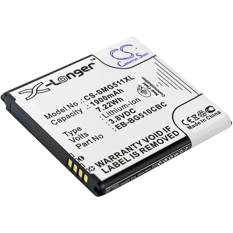 

CS 1900mAh/7.22Wh battery for Samsung Galaxy Core Max,Galaxy Core Max Duos,SM-G5108,G5108Q,G5109,G510F EB-BG510CBC