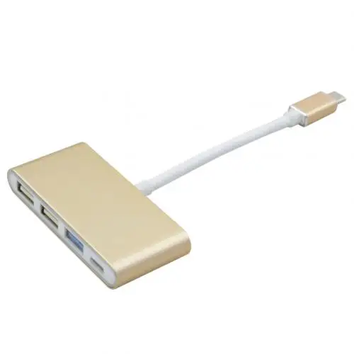 Несколько Порты 4-в-1 Тип с портом типа C 2,0/3,0 разветвитель usb-хаб адаптер для м acBook портативных ПК компьютер универсальные аксессуары - Цвет: Golden