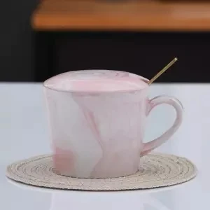 Керамика чашка мраморная Кружка Творческий Студент фарфоровая чашка для офиса Питьевая чашка для воды, кофе Кубок Пара Tazas де Керамика a Creativas - Цвет: 450ML set