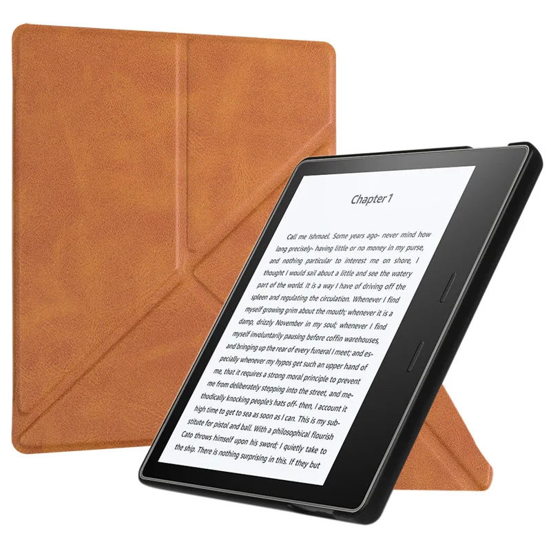 Чехол для Amazon " Kindle Oasis 2 eReader(9th Generation, только Release)-стоячий оригами Тонкий чехол с функцией автоматического пробуждения/сна - Цвет: PU leather-Brown