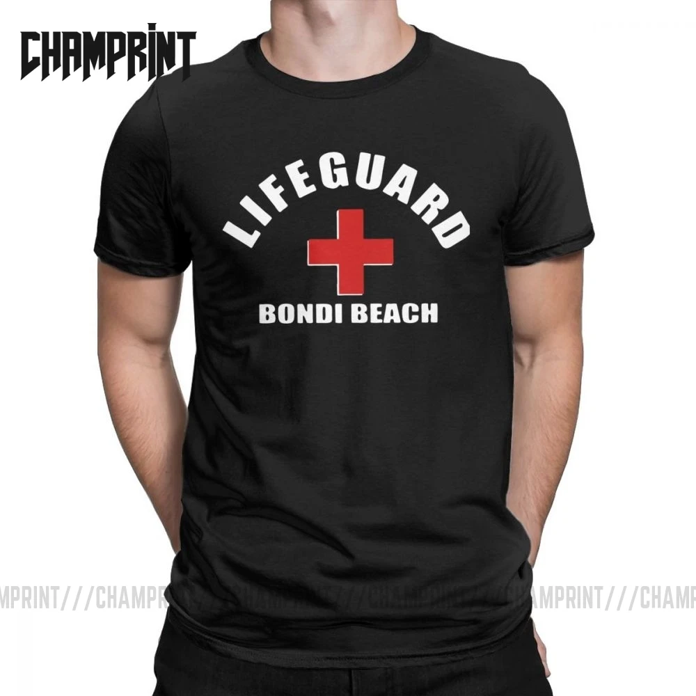 Винтажная Футболка Bondi Beach Lifeguard Мужская футболка из 100% хлопка фотозащитная