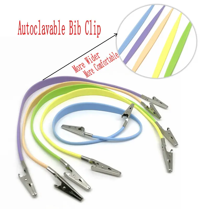

1pc Dental Autoclavable Bib Clips Chain Napkin Holder Autoclavable Bib Clip Dental Teeth Whitening Matirial