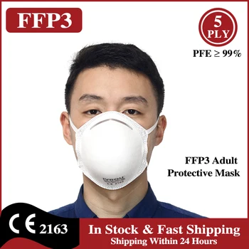 

FFP3 CE Personal Protective Face Mask 5 Layers Filter Half Cup Masks Particular Respirator Top Quality Dustproof Mouth Masks