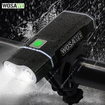 

WOSAWE Bicycle Light Double-Headed Flashlight USB Rechargeable Car Light Built-in Battery bicycle accessories led lights