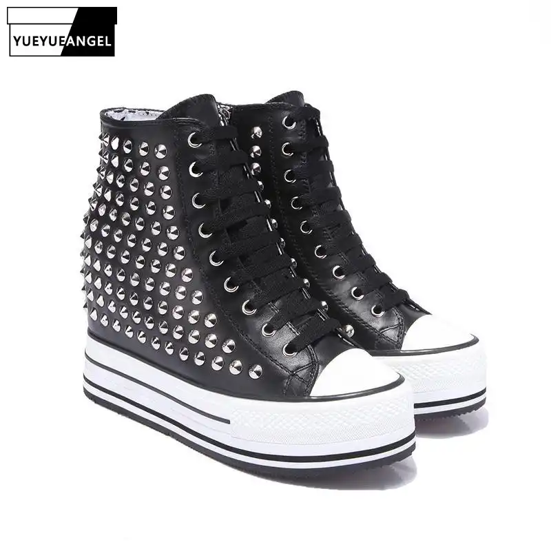 high top studded sneakers