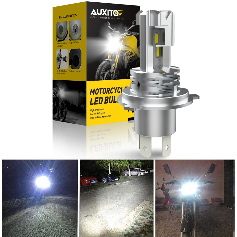 1 Uds H4 HB3 Led Canbus ningún Error de la motocicleta bombilla del faro 1500LM 6000K blanco Hola/Lo haz de luz H4 luces Led de moto faro