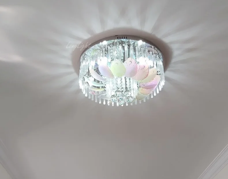 Современная хрустальная люстра пульт дистанционного управления освещением RGB люстры потолок гостиная спальня романтический